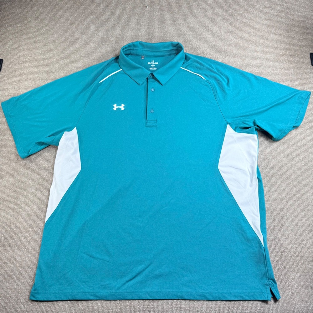 Under Armour Mens 3xl Title Polo 2.0 Fast Drying‎ 1383263 Teal